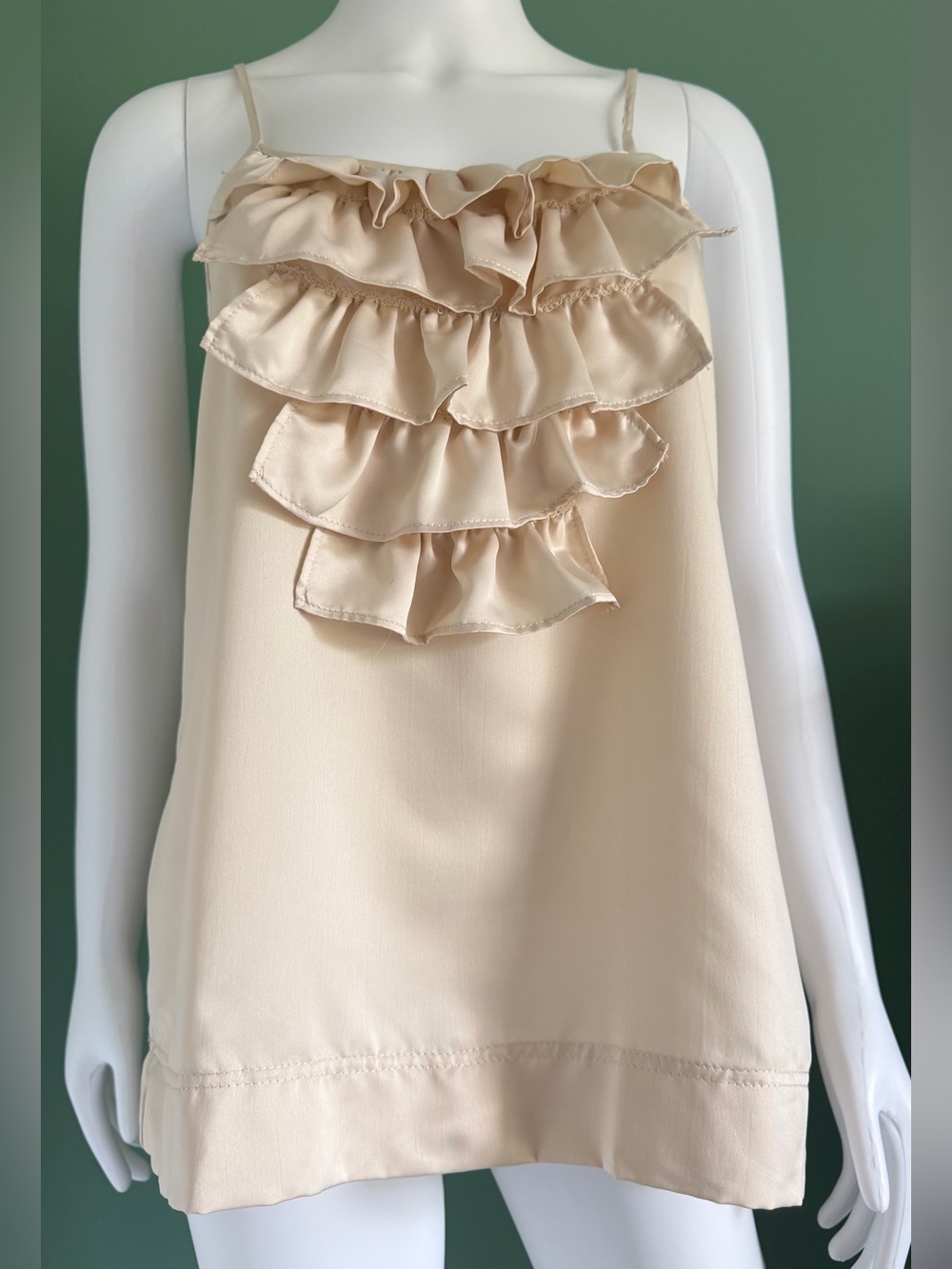 Poof! Cream Ruffle Front Camisole
